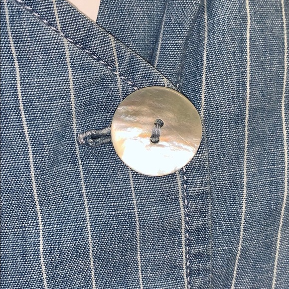 TOPSHOP Chambray Denim Stripe Opal Wrap Tank Dress - Picture 10 of 10